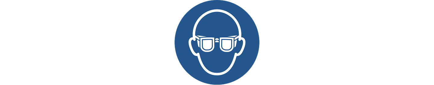 Augenschutz tragen Blaues Piktogramm mit Schutzbrille – Gebot, einen Augenschutz zu tragen.